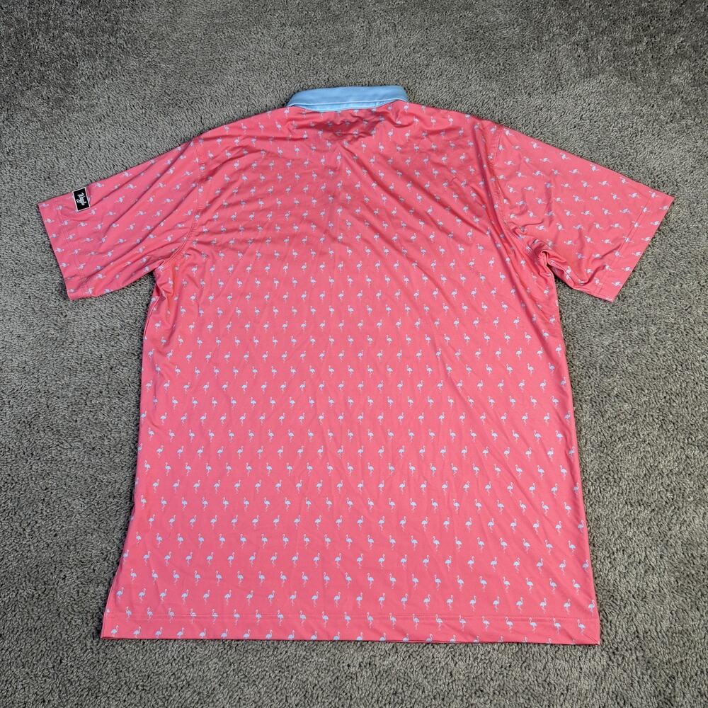 Men's Pink Polo with Light Blue Collar - Classic Lightweight Performance - Picture 5 of 11